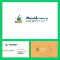 Plant Logo design with Tagline Front and Back Busienss Card Template Vector Creative Design