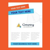 Caution Title Page Design for Company profile annual report presentations leaflet Brochure Vector Background