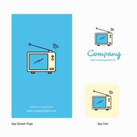 Television Company Logo App Icon and Splash Page Design Creative Business App Design Elements vector