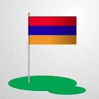 asta de la bandera de armenia vector