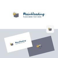 Locked box vector logotype with business card template Elegant corporate identity Vector