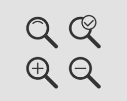 Zoom icon vector. Set of zooming icons. vector