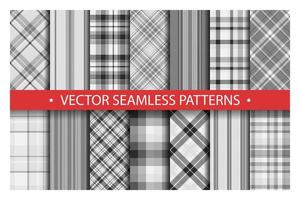 Set plaid pattern seamless. Tartan patterns fabric texture. Checkered geometric vector background. Scottish stripe blanket backdrop