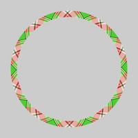 Circle borders and frames vector. Round border pattern geometric vintage frame design. Scottish tartan plaid fabric texture. Template for gift card, collage, scrapbook or photo album and portrait. vector