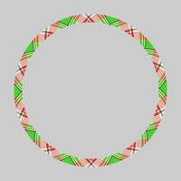 Circle borders and frames vector. Round border pattern geometric vintage frame design. Scottish tartan plaid fabric texture. Template for gift card, collage, scrapbook or photo album and portrait. vector