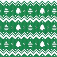 diseño de patrón de zig zag verde y blanco de navidad. línea y color sólido. vector