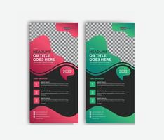 diseño profesional moderno y creativo de tarjetas publicitarias corporativas, plantillas de folletos dl para uso comercial y multipropósito vector