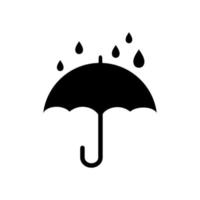 Umbrella under a drop of rain vector icon