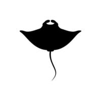 Manta ray black silhouette logo vector