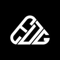diseño creativo del logotipo de la letra edg con gráfico vectorial, logotipo simple y moderno de edg en forma de triángulo redondo. vector