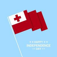 Tonga Independence day typographic design with flag vector