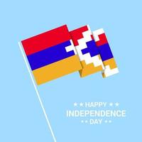 Nagorno Karabakh Republic Independence day typographic design with flag vector