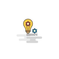 Flat Bulb with gear Icon Vector