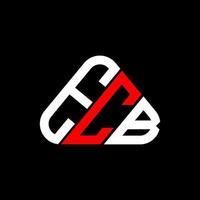 diseño creativo del logotipo de la letra ecb con gráfico vectorial, logotipo simple y moderno de ecb en forma de triángulo redondo. vector