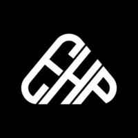 diseño creativo del logotipo de la letra ehp con gráfico vectorial, logotipo simple y moderno de ehp en forma de triángulo redondo. vector