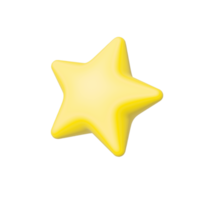 una estrella moderna de color amarillo brillante. representación 3d con esquinas blandas en forma de globo. png