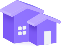 symbole de la maison violette. immobilier, hypothèque, concept de prêt. icône d'illustration 3d.