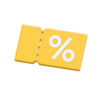 por cento de marca de compras on-line amarela 3d render.