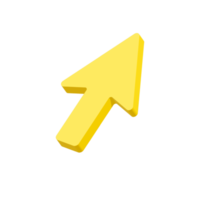 ponteiro de seta amarela, cursor do mouse. ícone de ilustração 3D. png