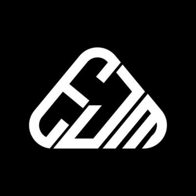 EJM letter logo creative design with vector graphic, EJM simple and modern logo in round triangle shape.