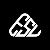 ESU letter logo creative design with vector graphic, ESU simple and modern logo in round triangle shape.