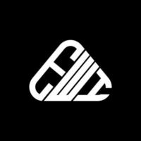 Diseño creativo del logotipo de la letra ewi con gráfico vectorial, logotipo simple y moderno de ewi en forma de triángulo redondo. vector