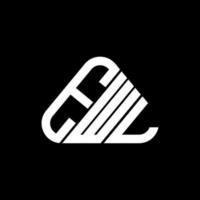 diseño creativo del logotipo de la letra ewl con gráfico vectorial, logotipo simple y moderno de ewl en forma de triángulo redondo. vector