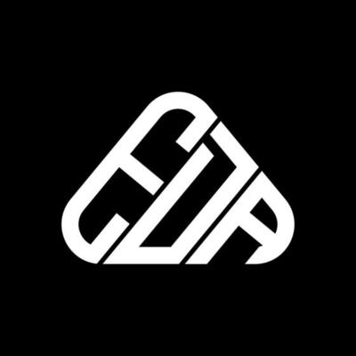 EDA letter logo creative design with vector graphic, EDA simple and modern logo in round triangle shape.