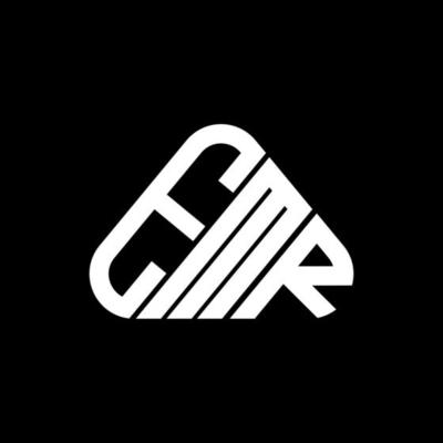 EMR letter logo creative design with vector graphic, EMR simple and modern logo in round triangle shape.