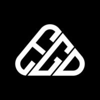 diseño creativo del logotipo de la letra egd con gráfico vectorial, logotipo simple y moderno de egd en forma de triángulo redondo. vector
