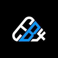 Diseño creativo del logotipo de letra ebx con gráfico vectorial, logotipo simple y moderno de ebx en forma de triángulo redondo. vector