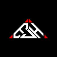 diseño creativo del logotipo de letra ejh con gráfico vectorial, logotipo simple y moderno ejh en forma de triángulo redondo. vector