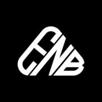 diseño creativo del logotipo de la letra enb con gráfico vectorial, logotipo simple y moderno enb en forma de triángulo redondo. vector