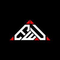 EWU letter logo creative design with vector graphic, EWU simple and modern logo in round triangle shape.