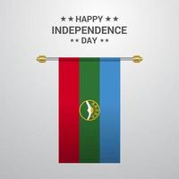 Karachay Chekessia Independence day hanging flag background vector