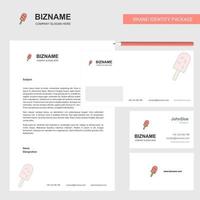 Ice cream Business Letterhead Envelope and visiting Card Design vector template
