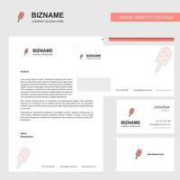 Ice cream Business Letterhead Envelope and visiting Card Design vector template