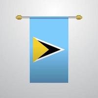 Saint Lucia hanging Flag vector