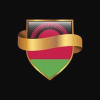 Malawi flag Golden badge design vector