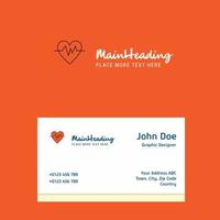 Heart beat logo Design with business card template Elegant corporate identity Vector