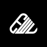 Diseño creativo del logotipo de la letra ewu con gráfico vectorial, logotipo simple y moderno de ewu en forma de triángulo redondo. vector