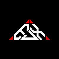 Diseño creativo del logotipo de letra ejx con gráfico vectorial, logotipo simple y moderno de ejx en forma de triángulo redondo. vector
