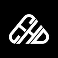 diseño creativo del logotipo de la letra ehd con gráfico vectorial, logotipo simple y moderno de ehd en forma de triángulo redondo. vector