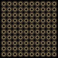 Stylish line, floral and circle pattern golden background vector