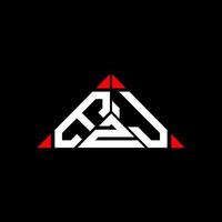 Diseño creativo del logotipo de la letra ezj con gráfico vectorial, logotipo simple y moderno de ezj en forma de triángulo redondo. vector