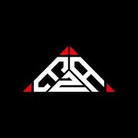 diseño creativo del logotipo de la letra eza con gráfico vectorial, logotipo simple y moderno de eza en forma de triángulo redondo. vector