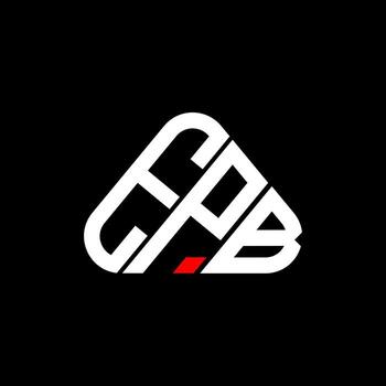 EPB letter logo creative design with vector graphic, EPB simple and modern logo in round triangle shape.