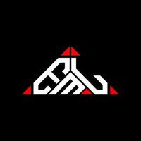 EML letter logo creative design with vector graphic, EML simple and modern logo in round triangle shape.