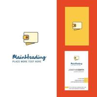 Wallet Creative Logo and business card vertical Design Vector