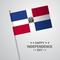 diseño tipográfico del día de la independencia de república dominicana con vector de bandera